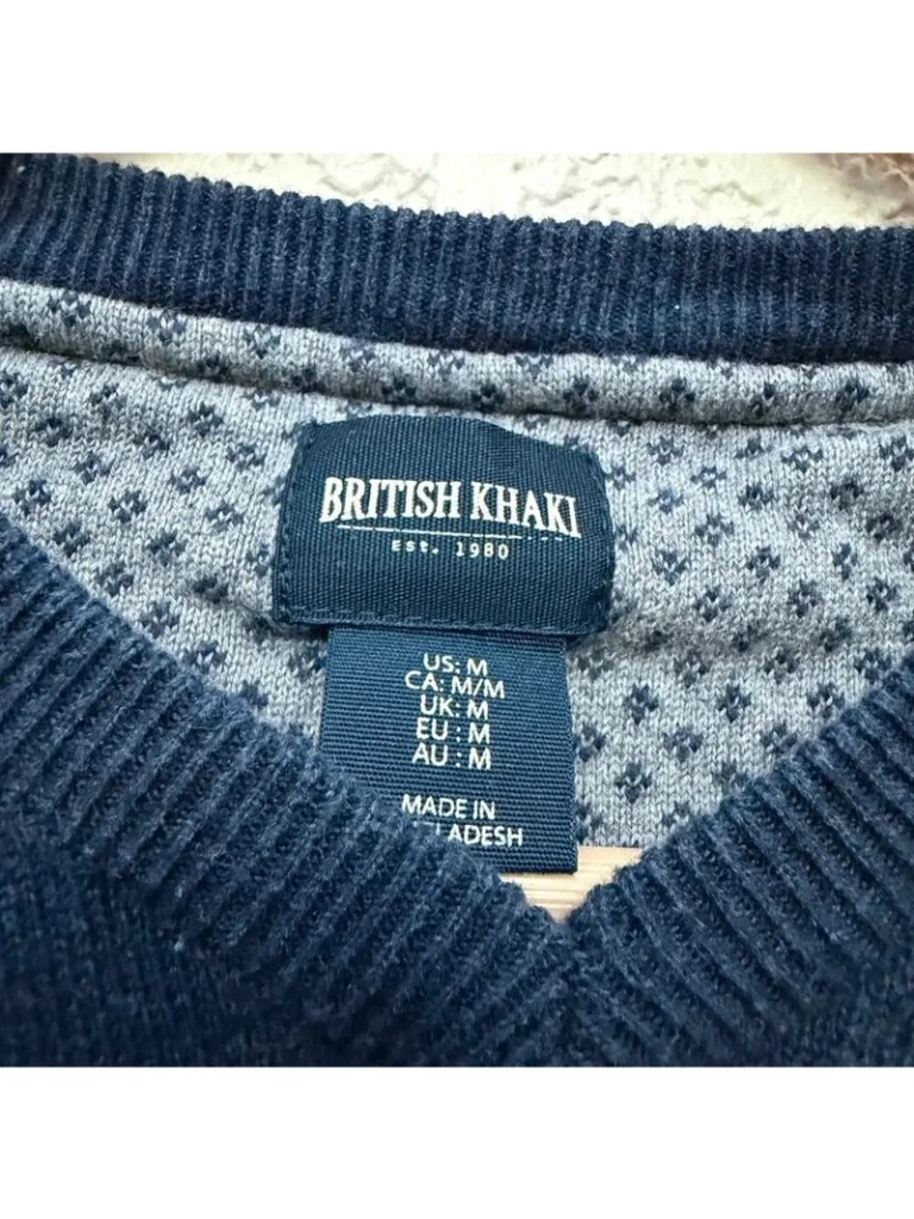 British Khaki V-neck Sweater